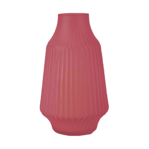Růžová skleněná váza PT LIVING Stripes, ø 16 cm