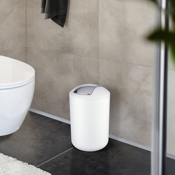 Bílý plastový odpadkový koš 6,5 l Brasil – Wenko-image-1