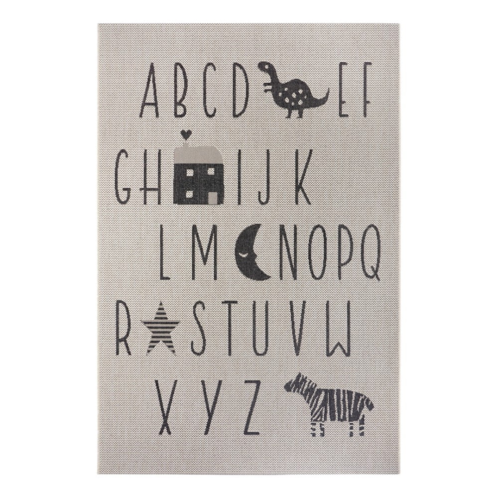 Krémový dětský koberec Ragami Letters, 120 x 170 cm