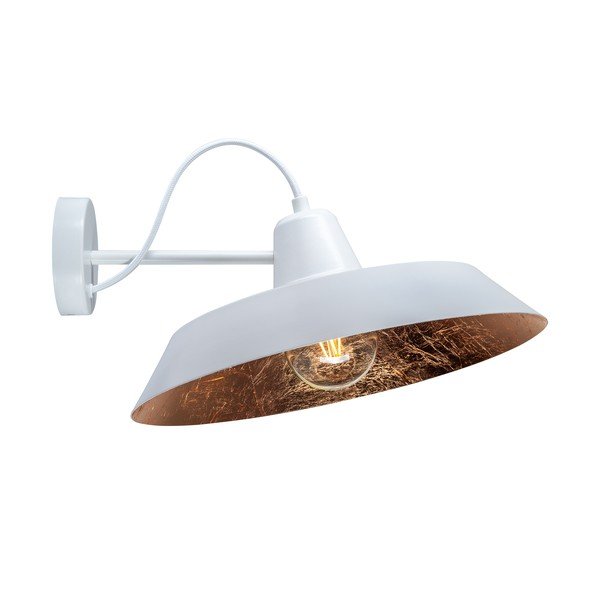 Bílé nástěnné svítidlo s detailem v měděné barvě Sotto Luce Cinco Basic, ⌀ 40 cm