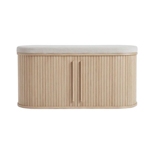 Polstrovaná lavice v přírodní barvě Meta – Unique Furniture