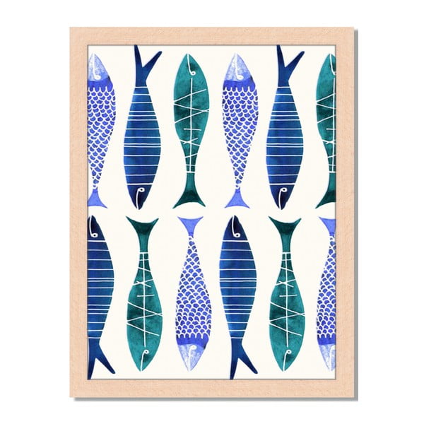Obraz v rámu Liv Corday Asian Fish Collage, 30 x 40 cm