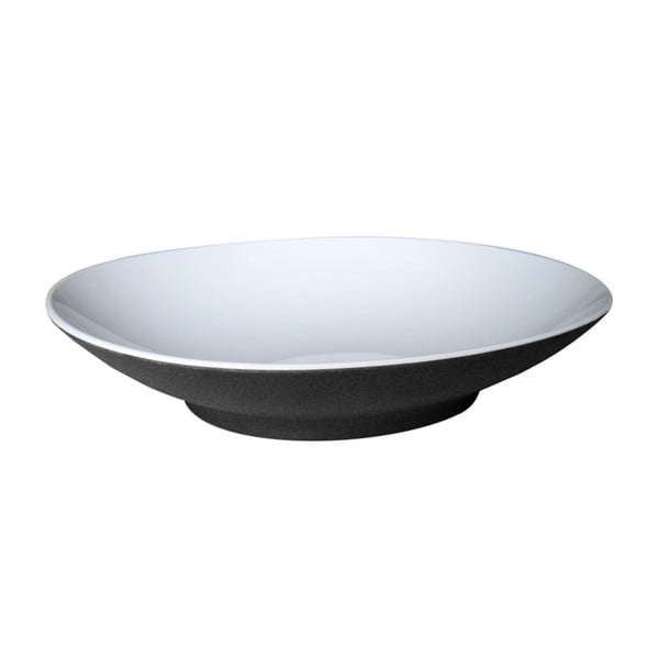 Černý polévkový talíř Entity, 22.2 cm