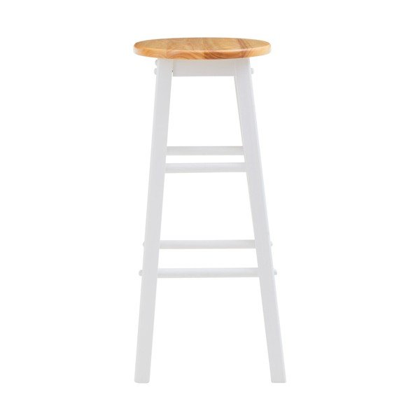 Bílá/v přírodní barvě barová stolička z kaučukového dřeva (výška sedáku 74 cm) Chester – Premier Housewares-image-2