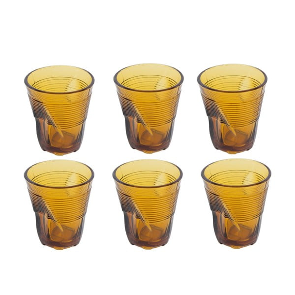 Sada 6 jantarově žlutých sklenic Kaleidos, 225 ml