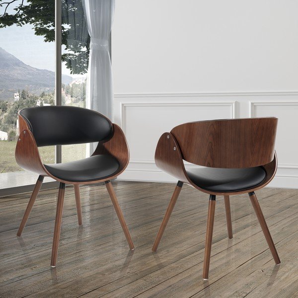 Černé/tmavě hnědé čalouněné jídelní křeslo s područkami Visby Evo – Tomasucci-image-1