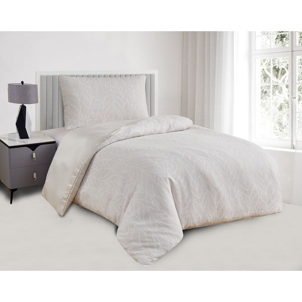 Béžové povlečení na jednolůžko z žakáru 140x200 cm Florida – My House-image-1