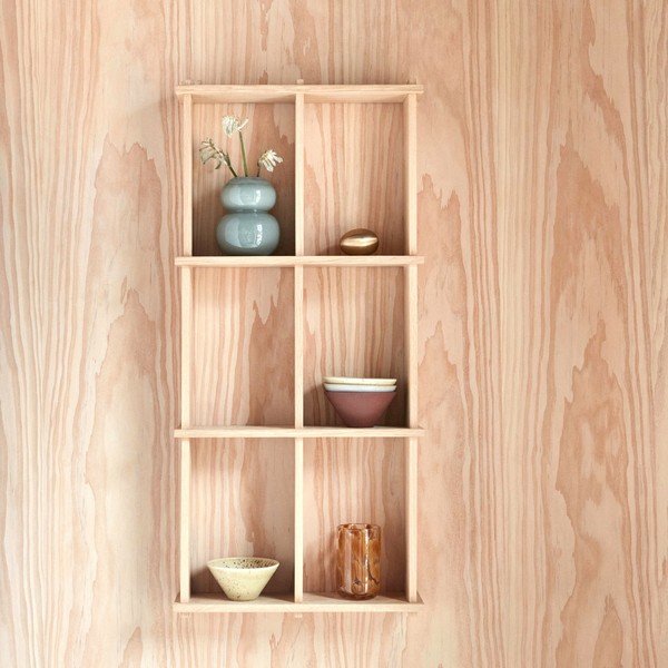 Patrová police z dubového dřeva v přírodní barvě 37 cm Grid – OYOY Living Design-image-1