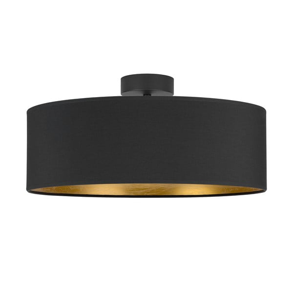 Černé stropní svítidlo s detailem ve zlaté barvě Sotto Luce Tres XL, ⌀ 45 cm