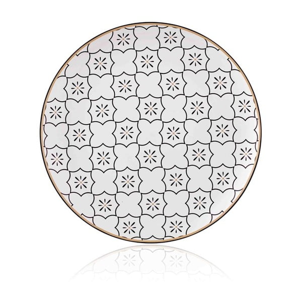 Černobílý talíř z kostního porcelánu The Mia Maroc Marrakesh, ⌀ 32 cm