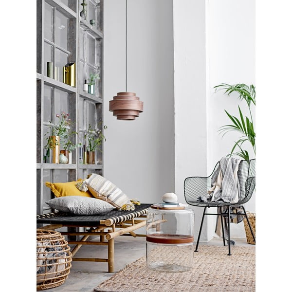 Zelená váza z kameniny Bloomingville Stripes, výška 15 cm-image-1