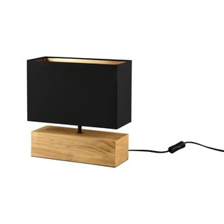 Stolní lampa s textilním stínidlem v černo-přírodní barvě (výška 30 cm) Woody – Trio