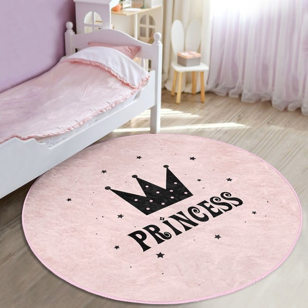 Růžový dětský koberec ø 120 cm Comfort – Mila Home-image-3