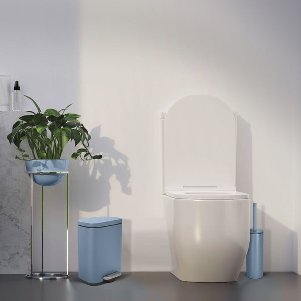 Světle modrý nášlapný ocelový odpadkový koš 5 l   Akira – Spirella-image-1