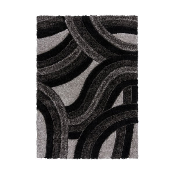 Černo-šedý ručně tkaný koberec z recyklovaných vláken 200x290 cm Velvet – Flair Rugs