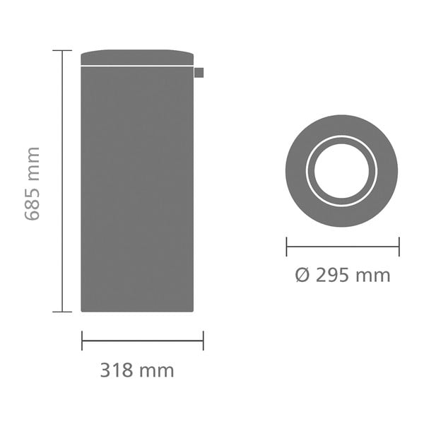 Ocelový odpadkový koš v matně stříbrné barvě 30 l Flame Guard – Brabantia-image-4
