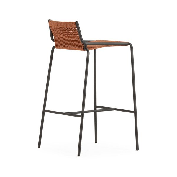 Kovová barová židle v terakotové barvě (výška sedáku 65 cm) Emily – Marckeric-image-2