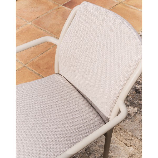 Béžová polstrovaná zahradní židle Linosa – Kave Home-image-4