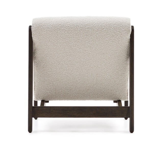 Bílé křeslo z textilie bouclé Magira – Kave Home-image-4