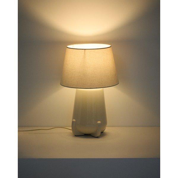 Béžová/slonovinová keramická stolní lampa (výška 45,5 cm) Odra – Kave Home-image-2
