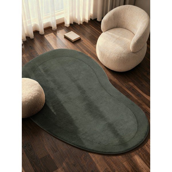 Tmavě zelený ručně tkaný koberec s příměsí vlny 125x200 cm Kari Organic – Villeroy&Boch-image-1