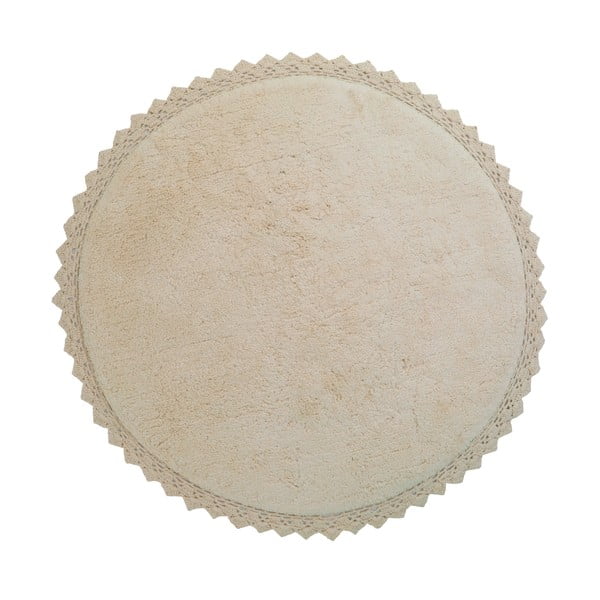 Krémový pratelný ručně tkaný bavlněný kulatý koberec ø 110 cm Perla Sable – Nattiot