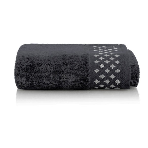 Tmavě šedý bavlněný ručník Maison Carezza Lazio, 50 x 90 cm