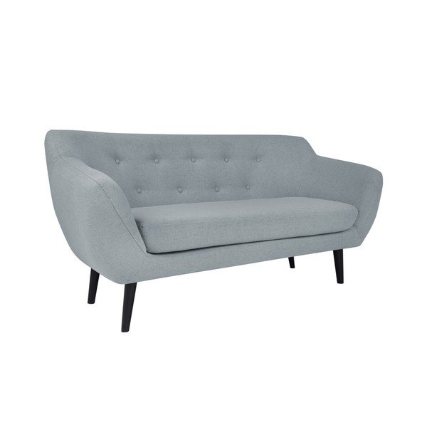 Světle modrá dvoumístná pohovka s hnědými nohami Mazzini Sofas Piemont-image-3