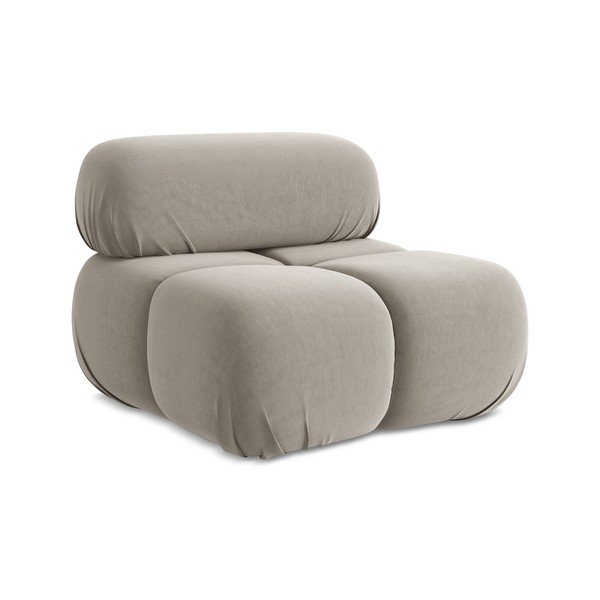 Béžový sametový modul pohovky Lokua – Makamii-image-1