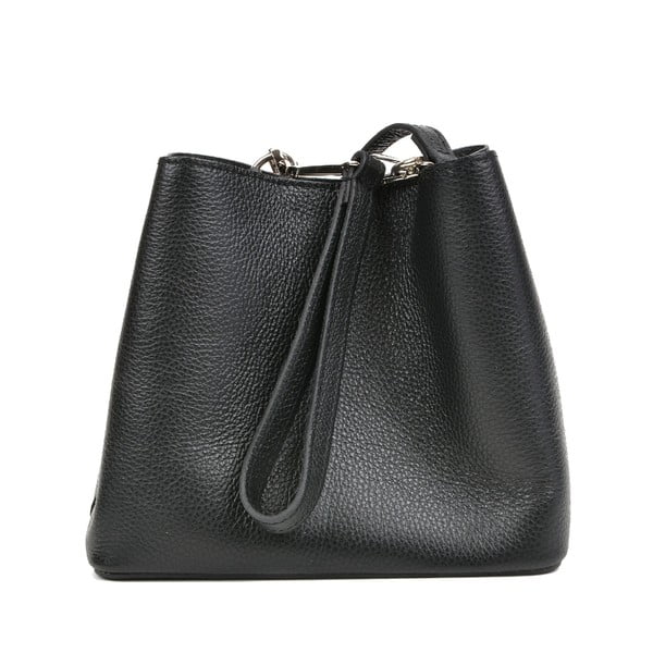 Černá kožená kabelka Mangotti Bags Catarina