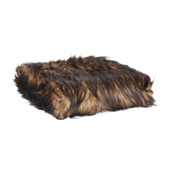 Hnědý pléd Clayre & Eef Fur, 130 x 180 cm