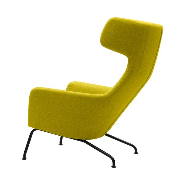 Žluté křeslo ušák s černými nohami Softline Havana-image-4