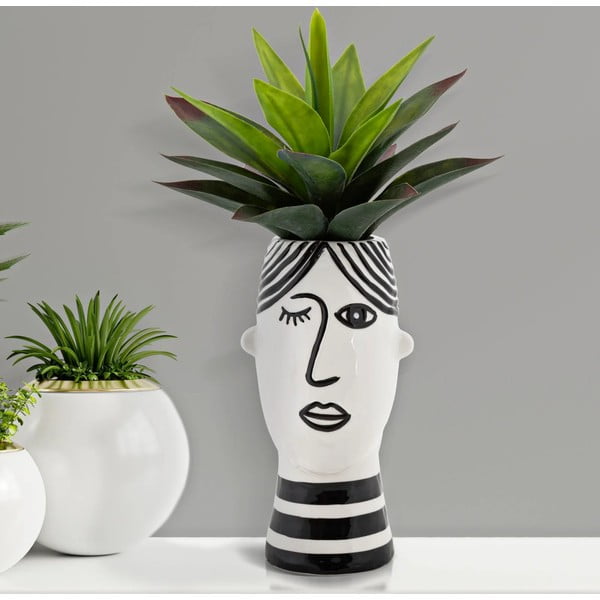 Černo-bílá porcelánová váza Mauro Ferretti Face-image-1