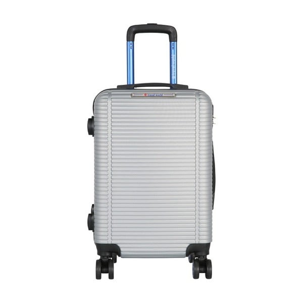 Kabinové zavazadlo na kolečkách ve stříbrné barvě Travel World Donny 44 l