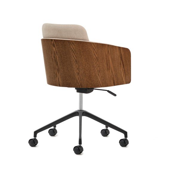 Hnědá čalouněná kancelářská židle Madai – Kave Home-image-4