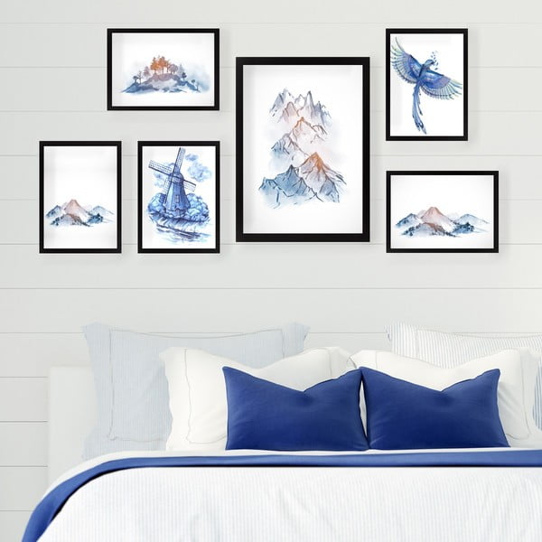 Obrazy v sadě 6 ks Watercolor – Wallity-image-1