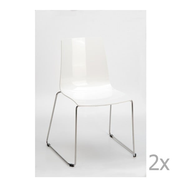 Sada 2 bílých jídelních židlí Castagnetti Lollipop