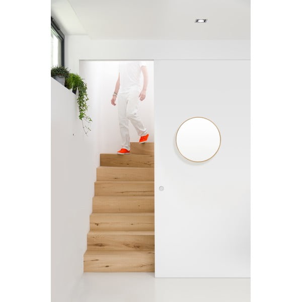 Nástěnné zrcadlo s rámem z dubového dřeva Wireworks Glance, ø 45 cm-image-1