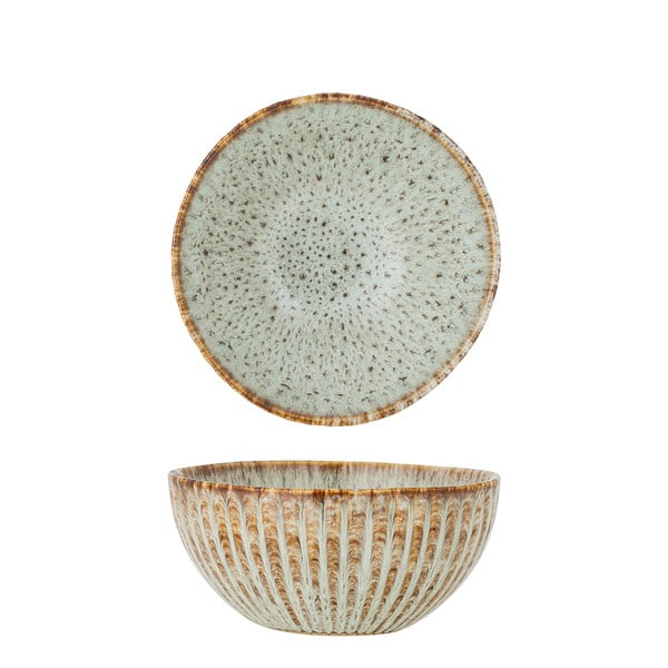 Modrá/béžová servírovací/na ovoce miska z kameniny 200 ml Fleur – Bloomingville