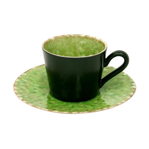 Zelený/černý kameninový šálek 190 ml Riviera – Costa Nova