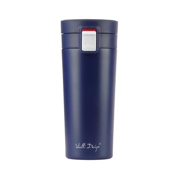 Tmavě modrý cestovní termohrnek Vialli Design Fuori, 400 ml-image-3