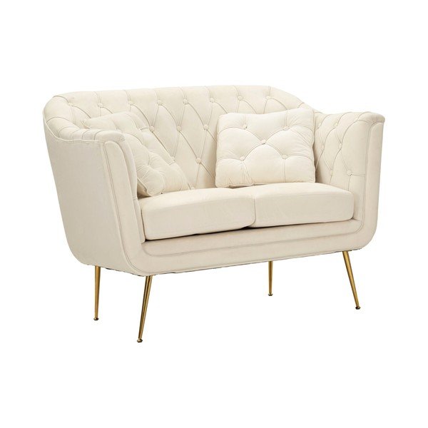 Krémová sametová pohovka 130 cm Budapest – Mauro Ferretti-image-2