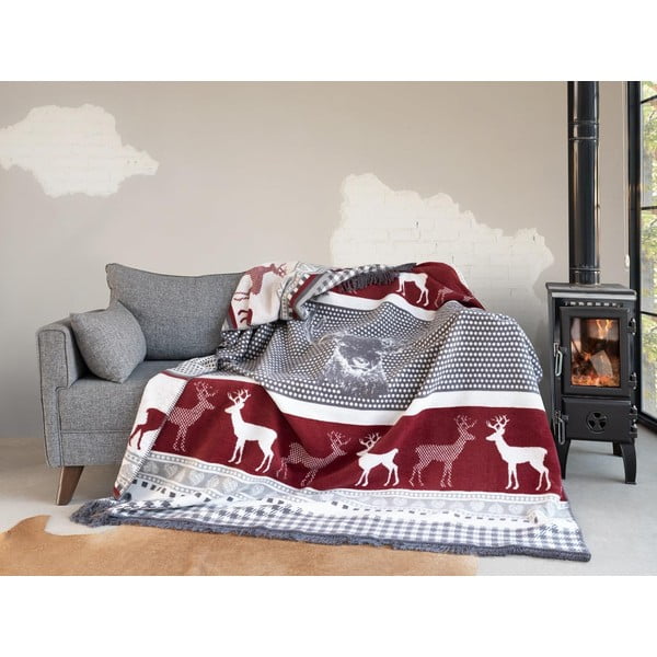 Červeno-šedý přehoz 150x200 cm – Mila Home-image-2