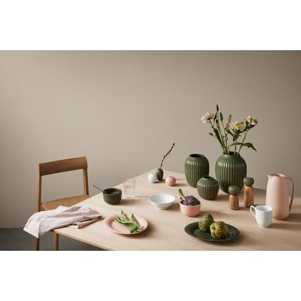 Tmavě zelená kameninová váza Kähler Design, výška 25,5 cm-image-2