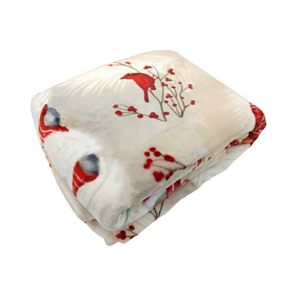 Krémová deka s vánočním motivem z mikroplyše 150x200 cm Goblin – My House