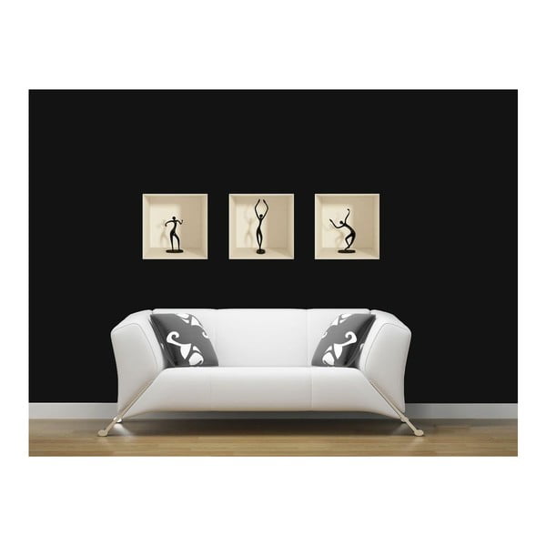 Sada 3 samolepek s 3D efektem Ambiance Dancing Figures-image-2