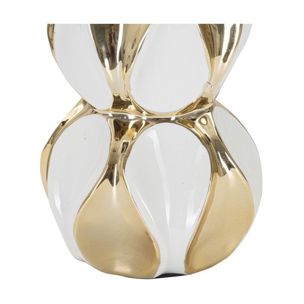 Bílá/ve zlaté barvě keramická stolní lampa s textilním stínidlem (výška 46 cm) Glam Balls – Mauro Ferretti-image-4
