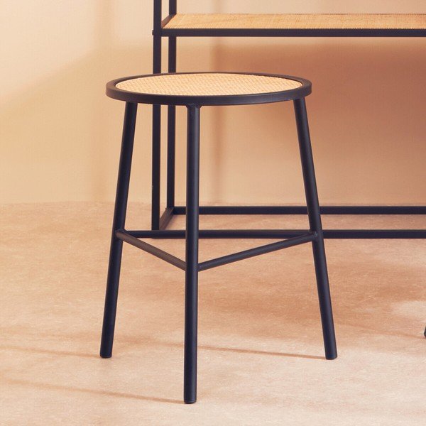 Černá/v přírodní barvě ratanová stolička Depok – Premier Housewares-image-4