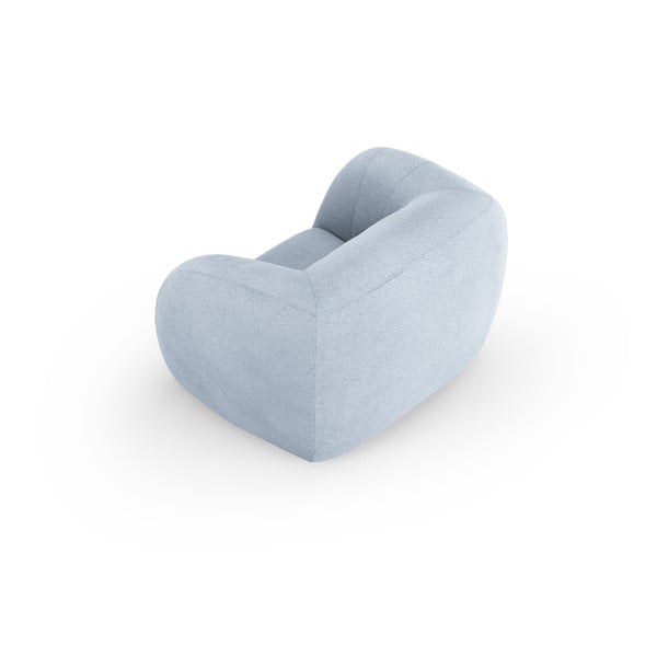 Světle modré křeslo z textilie bouclé Essen – Cosmopolitan Design-image-3