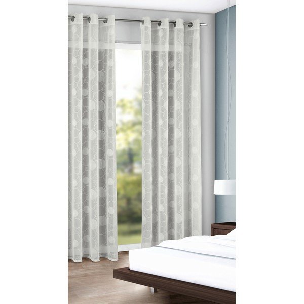 Bílá záclona 135x245 cm Circles – Sehlbach-image-1